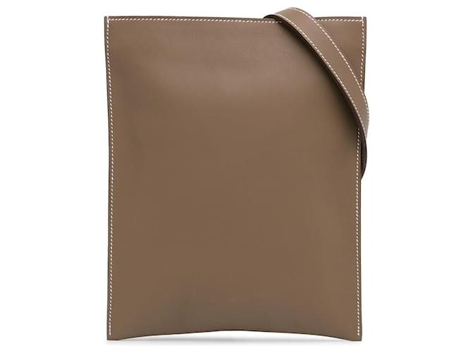 Hermès Brown Swift Pochenplus Wallet Taupe Leather Pony-style calfskin  ref.1408790