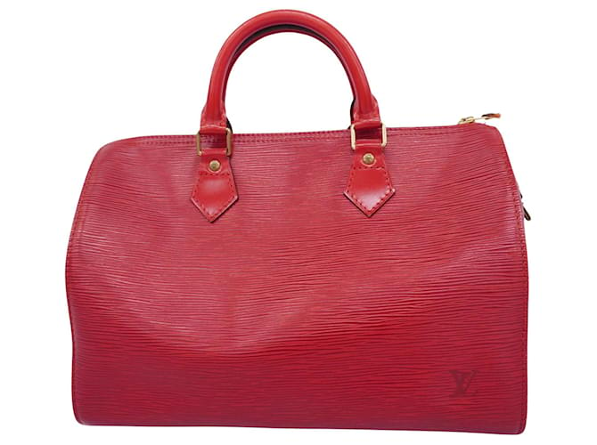 Louis Vuitton Speedy 30 Red Leather  ref.1408876