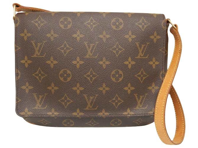 Louis Vuitton Musette Tango Marrom Lona  ref.1408924