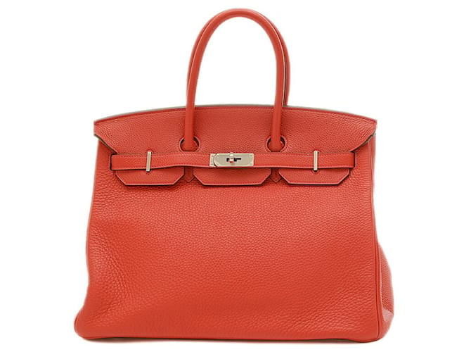 Hermès Birkin 35 Vermelho Couro  ref.1408952