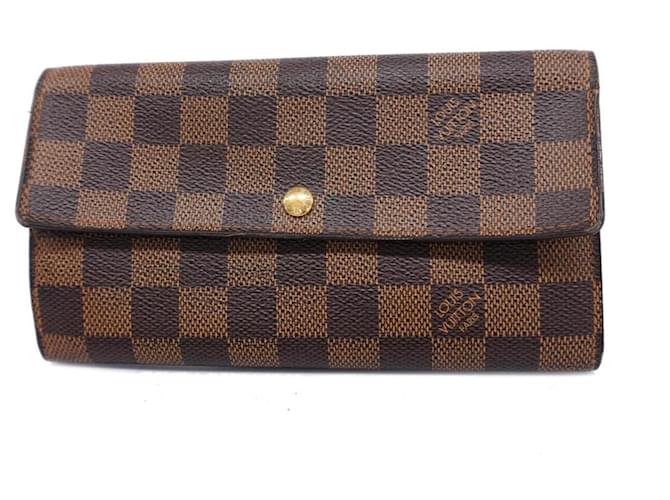 Louis Vuitton Portefeuille Marrom Lona  ref.1409035