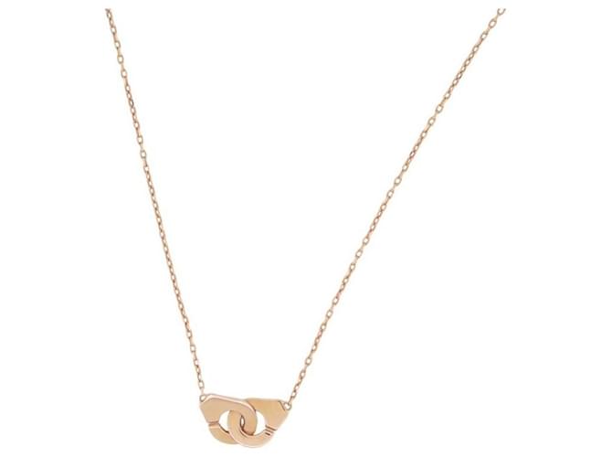 COLLIER PENDENTIF DINH VAN MENOTTES R8 EN OR ROSE 18K BOITE GOLD NECKLACE Doré  ref.1409061