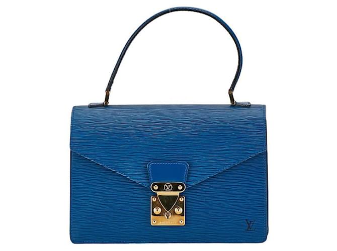 Bolsa de mão em couro Epi Concorde Louis Vuitton M52135 em bom estado Azul  ref.1409144