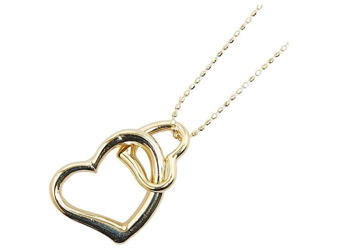 & Other Stories LuxUness 18k Gold Double Open Heart Pendant Necklace Metal Necklace in Excellent condition Golden  ref.1409159