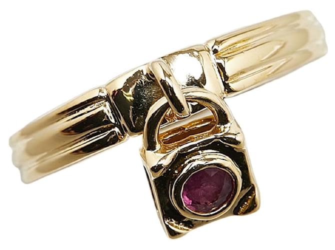 & Other Stories K18YG Yellow Gold Diamond & Ruby 0.06ct Ring in Great Condition Golden Metal  ref.1409162