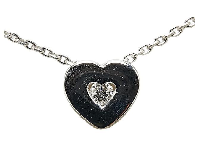 & Other Stories K18WG White Gold Diamond Heart Pendant Necklace in Excellent Condition Metal  ref.1409175