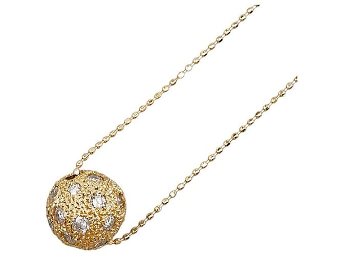 & Other Stories K18YG Yellow Gold Diamond Ball Pendant Necklace in Very Good Condition Golden Metal  ref.1409183