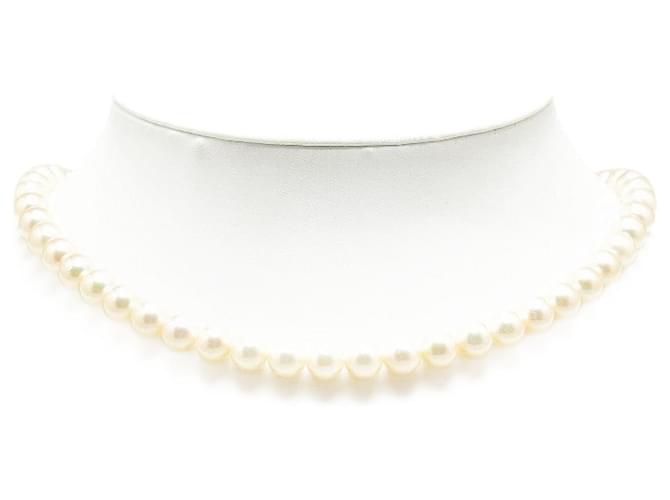 & Other Stories Collar de perlas Akoya de plata SV925 7.5-8mm, 40cm en excelente estado Blanco Metal  ref.1409184