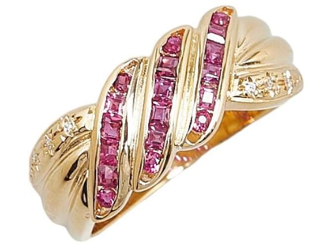 & Other Stories K18YG Yellow Gold Ruby 0.71ct Diamond 0.02ct Ring in Excellent Condition Golden Metal  ref.1409188