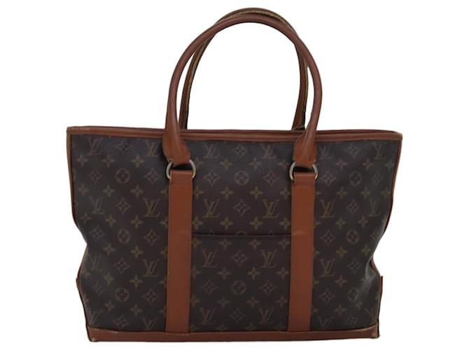 Louis VUITTON-Wochenende Braun Leinwand  ref.1409263