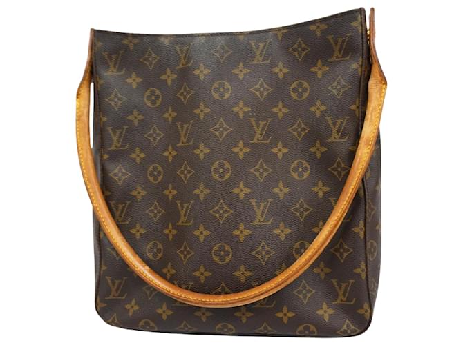 Louis Vuitton Looping GM Castaño Lienzo  ref.1409269