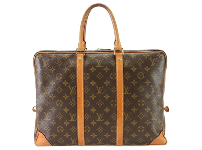 Louis Vuitton Porte Documents Toile Marron  ref.1409300