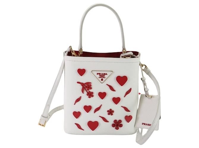 Saffiano Prada Panier Blanco Cuero  ref.1409367