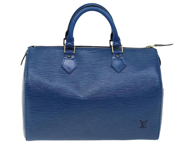 Louis Vuitton Speedy Blu Pelle  ref.1409377