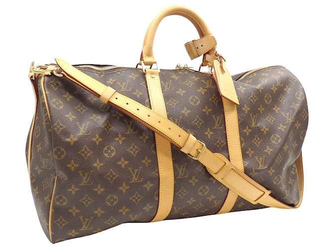 Louis Vuitton Keepall Bandouliere 50 Brown Cloth  ref.1409464