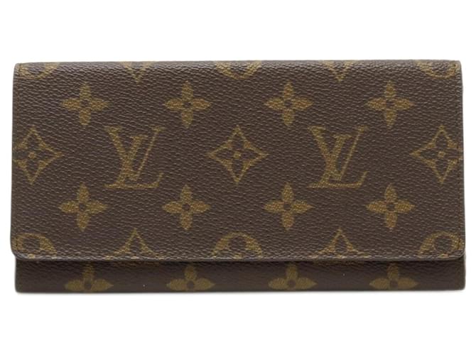 Louis Vuitton Porte Carte Credit Bifold Braun Leinwand  ref.1409495