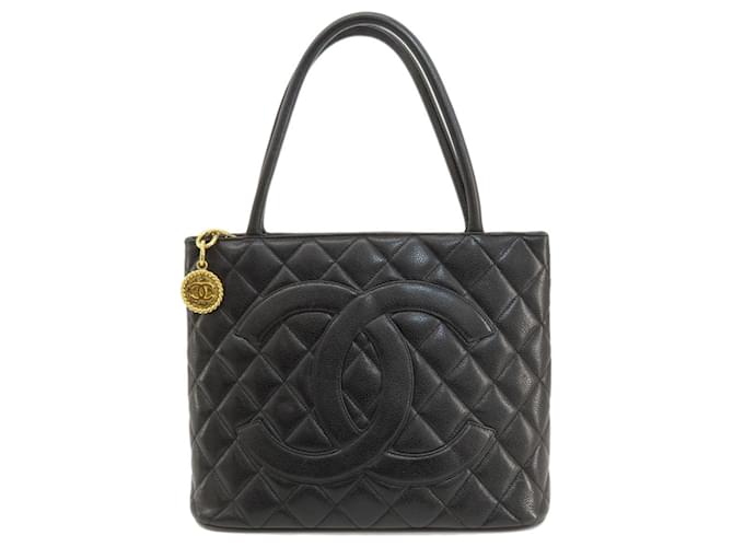 Chanel Medaillon Black Leather  ref.1409568