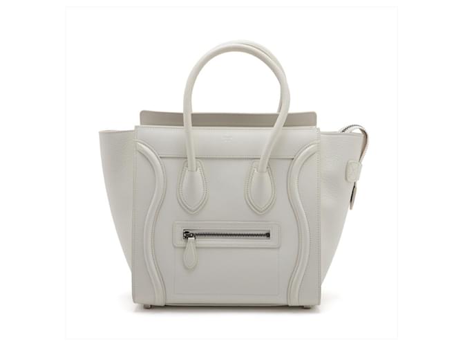 Céline Luggage Cuir Blanc  ref.1409650