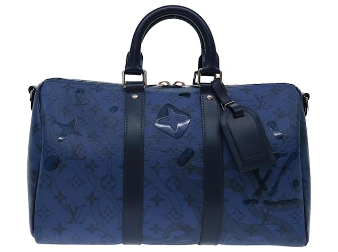 Louis Vuitton Speedy Bandoulière 35 Azul Lona  ref.1409675