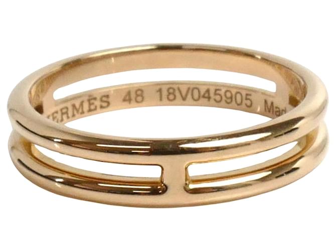 Ring Hermès Ariane Dourado Ouro rosa  ref.1409705