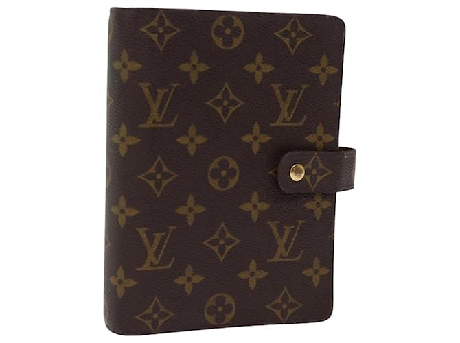 LOUIS VUITTON Monogramm Agenda MM Tagesplaner Cover R20105 LV Auth 76214 Leinwand  ref.1409754