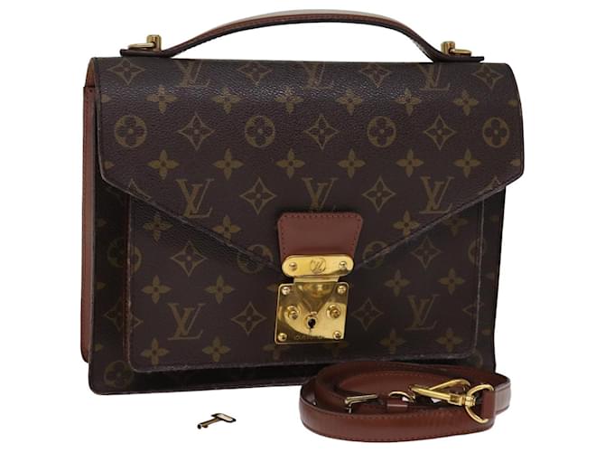 Louis Vuitton Monogram Monceau 28 Bolso de mano 2camino M51185 LV Auth 76049 Monograma Lienzo  ref.1409773