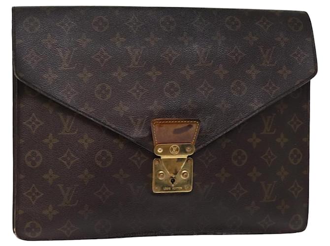 LOUIS VUITTON Monogram Porte Documents Senatur Briefcase M53335 LV Auth 75898 Cloth  ref.1409787