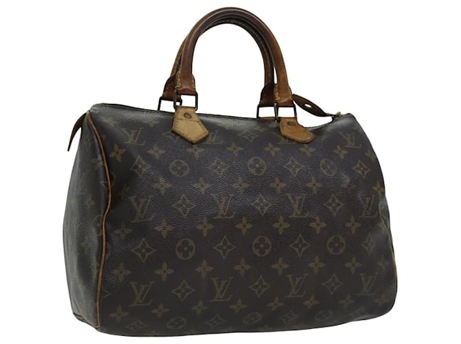 Louis Vuitton Monogram Speedy 30 Bolsa de mão M41526 Autenticação de LV 75904 Monograma Lona  ref.1409816