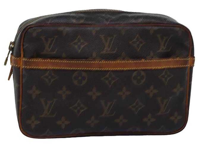 Louis Vuitton Monogram Compiegne 23 Bolsa de Embreagem M51847 Autenticação de LV 76536 Monograma Lona  ref.1409828