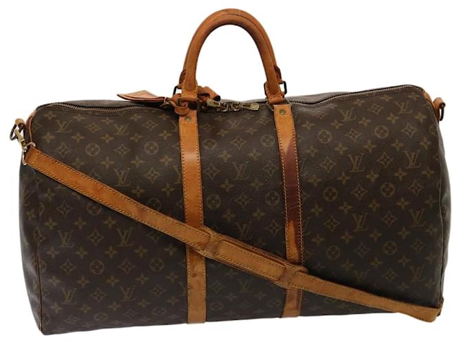 Louis Vuitton Monogram Keepall Bandouliere 55 Bolsa Boston M41414 LV Auth 74178 Monograma Lienzo  ref.1409868