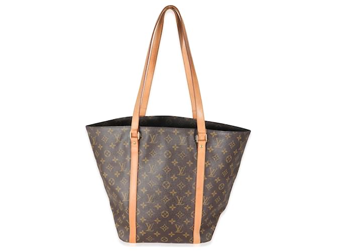 Borsa shopping in tela monogramma Louis Vuitton Marrone  ref.1409938