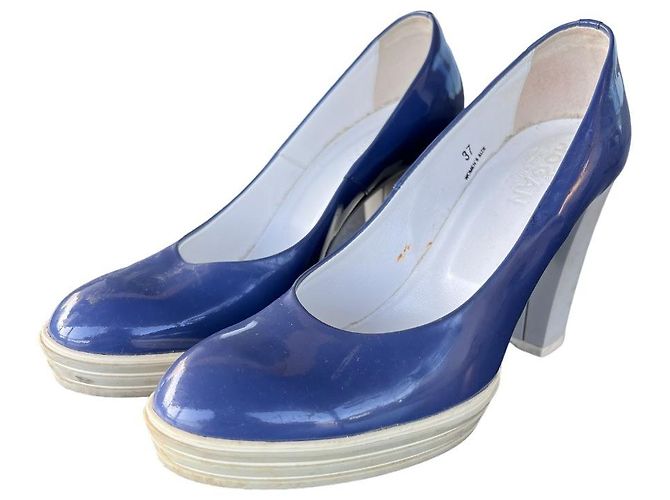Hogan Blue Patent Leather Heels