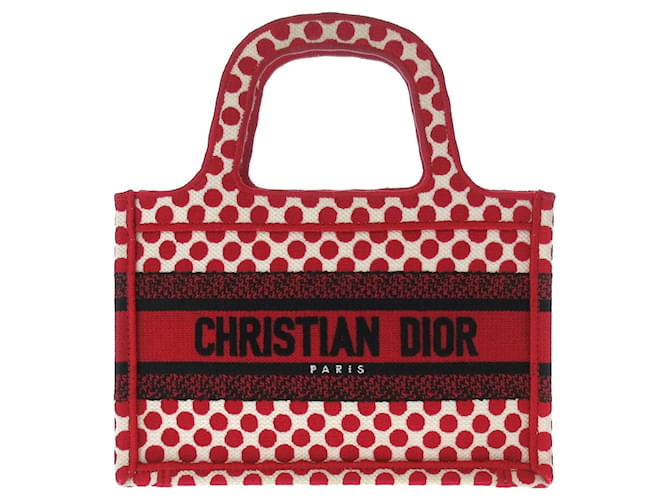 Tote tipo libro Dior Mini Dioramour rojo Roja Lienzo  ref.1410108