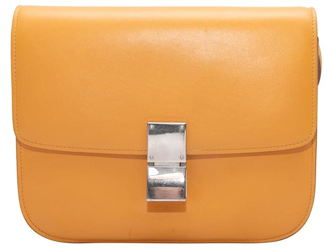 Céline Mustard Celine Teen Classic Leather Crossbody Yellow  ref.1410116