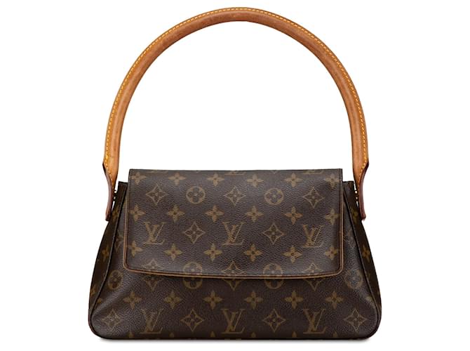 Looping Mini bolsa de ombro Louis Vuitton com monograma marrom Couro  ref.1410129