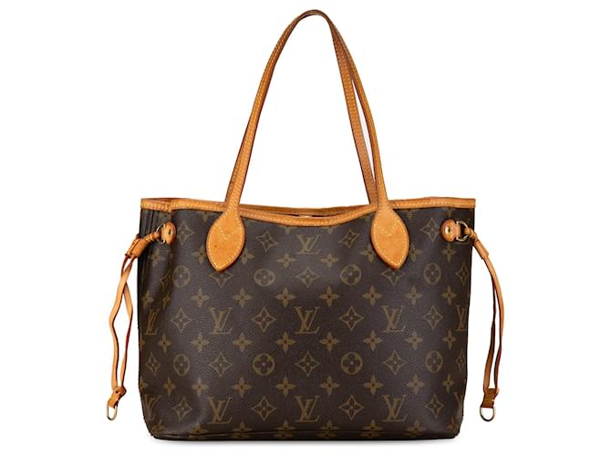 Brown Louis Vuitton Monogram Neverfull PM Tote Bag Leather  ref.1410130