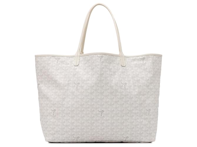 Bolsa de tela Goyard Goyardine Saint Louis GM blanca Blanco Cuero  ref.1410149