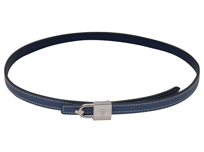 Hermès Marineblauer schmaler Ledergürtel von Hermes