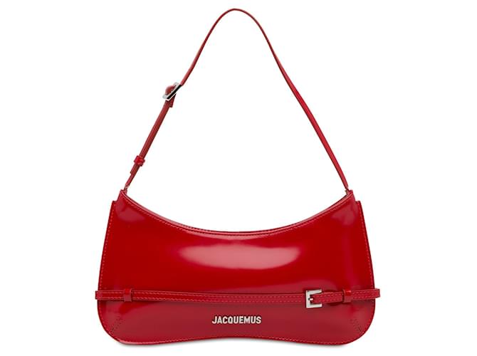 Red Jacquemus Patent Le Bisou Ceinture Shoulder Bag Leather  ref.1410239