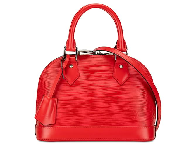 Bolso satchel Louis Vuitton Epi Alma BB rojo Roja Cuero  ref.1410240