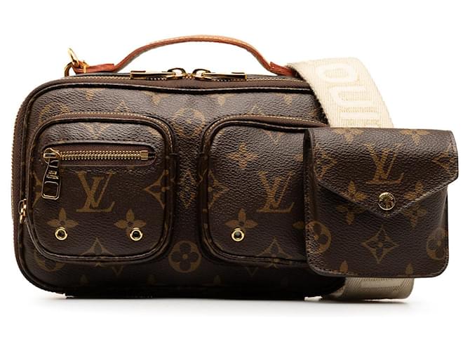 Bolsa Louis Vuitton Monograma Utilitária Marrom Couro  ref.1410272