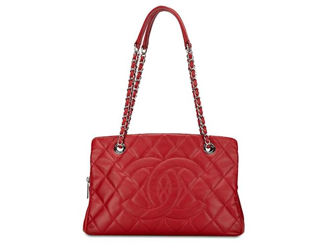 Rote Chanel Petite Caviar Timeless Tote  Leder  ref.1410383