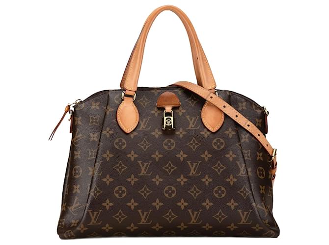 Bolsa Louis Vuitton Monograma Rivoli MM Marrom Couro  ref.1410444