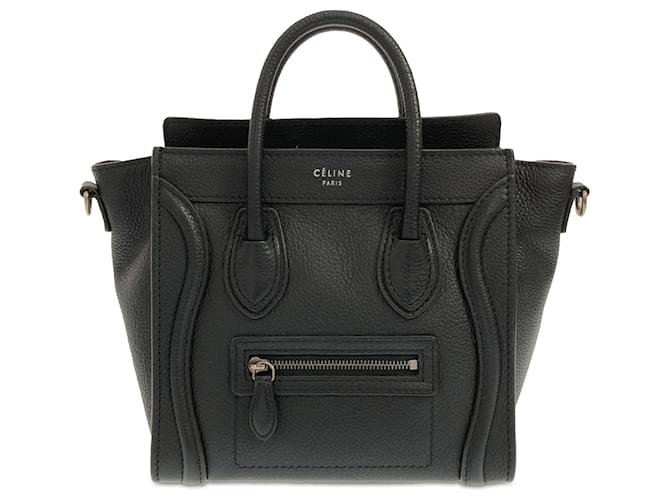 Luggage Céline Bolsa preta Celine Nano para bagagem Preto Couro  ref.1410475