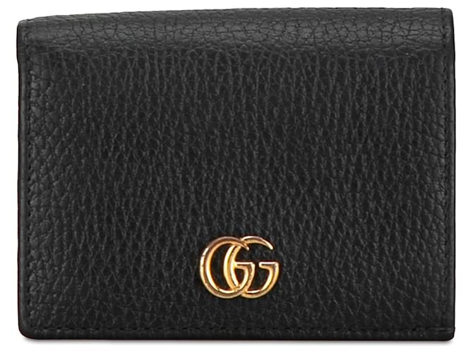 Petit portefeuille GG Marmont en cuir noir Gucci  ref.1410485