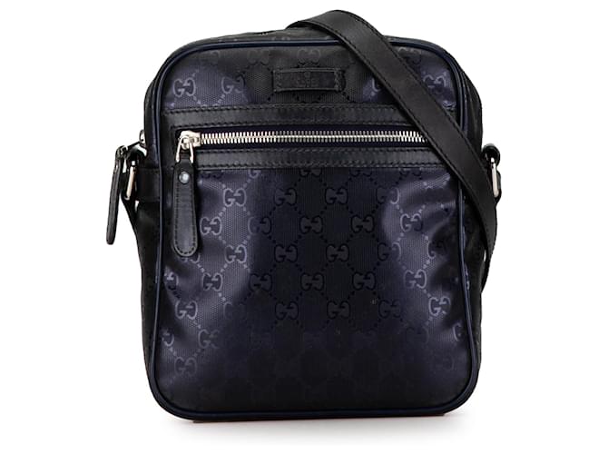 Bolsa Crossbody Gucci GG Imprime Azul Couro  ref.1410497