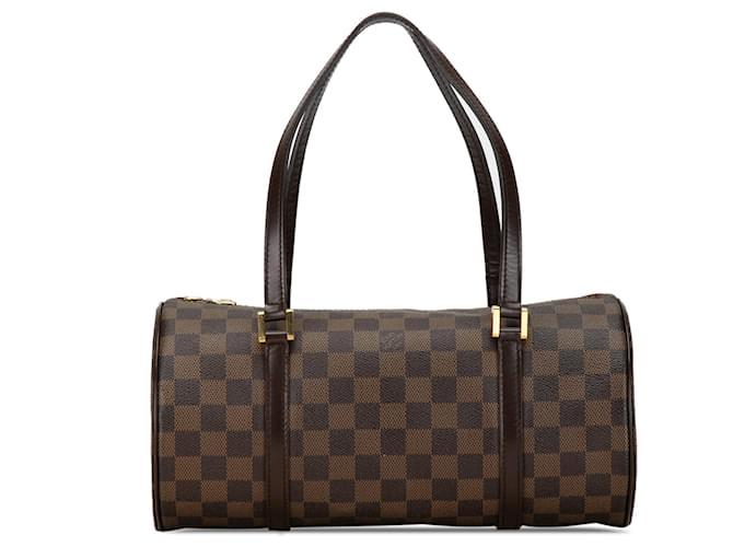 Marrom Louis Vuitton Damier Ebene Papillon 30 Bolsa Couro  ref.1410521