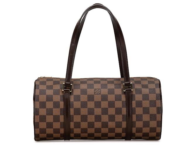 Brown Louis Vuitton Damier Ebene Papillon 30 handbag Leather  ref.1410523