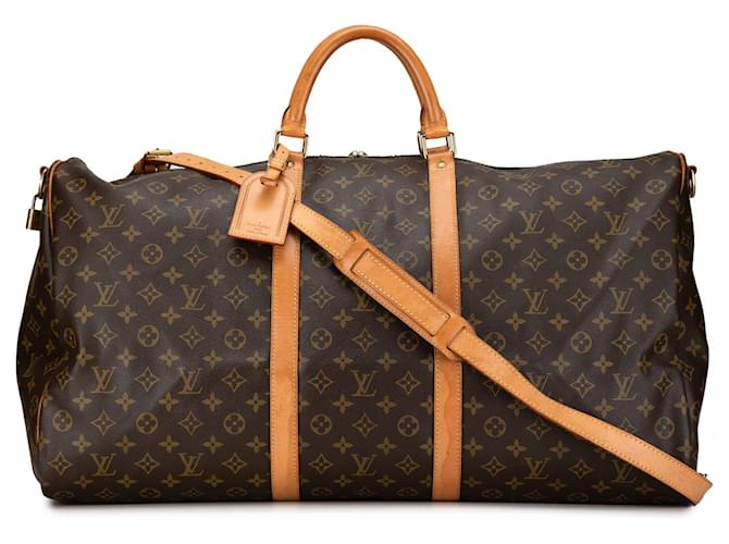 Brown Louis Vuitton Monogram Keepall Bandouliere 60 Travel bag Leather  ref.1410572