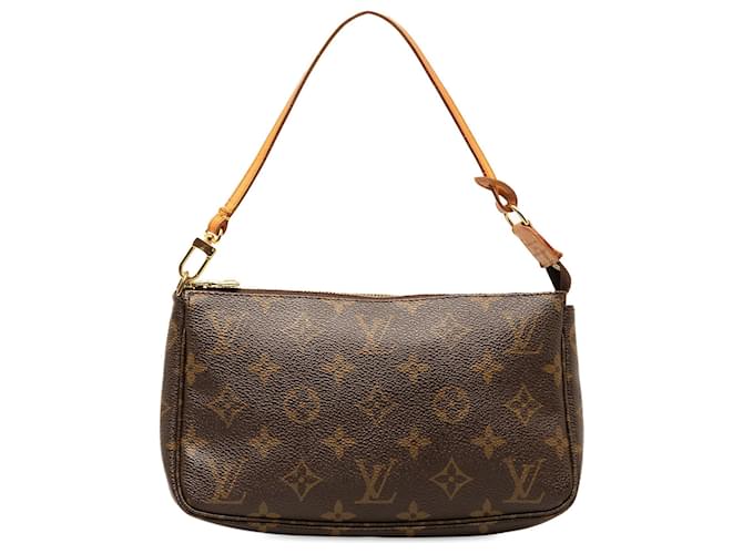 Borsa a tracolla Louis Vuitton Monogram Pochette Accessori marrone Pelle  ref.1410580